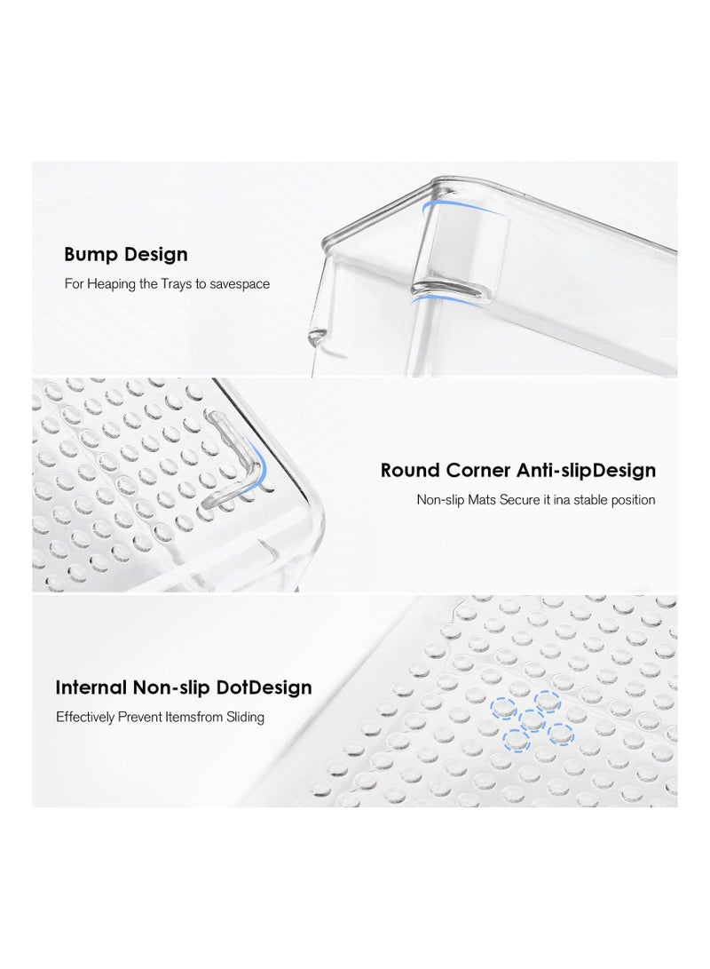 KASTWAVE منظم أدراج بلاستيكي شفاف، 6" × 3" × 2"، مجموعة من 8، منظم مكتب قابل للتكديس للحمام، المطبخ، غرفة النوم والمكتب، صناديق صغيرة خالية من BPA للثلاجة، أكياس الشاي، ملحقات الشعر، مستحضرات التجميل - Image 4