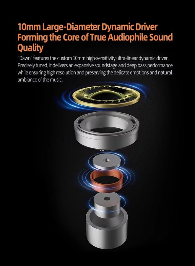 KZ Dawn High Performance Active Loop in Ear HIFI Wired Earphones, Suitable for Game Live Monitoring - Silver wire mic - Image 5