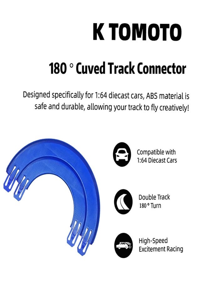 K TOMOTO قطع مسار منحنية من K TOMOTO بزاوية 180 درجة، متوافقة مع سيارات هوت ويلز، موصل مزدوج لمسار السباق، عبوتان - Image 3