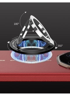 ماركة غير محددة غلاف متوافق مع جهاز Huawei Mate XT، غلاف فليب فاخر من الجلد مع حامل خاتم قابل للطي، غطاء هاتف مضاد للصدمات يدعم الشحن اللاسلكي.  - Image 2