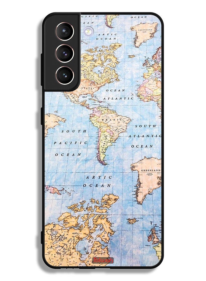 Tolwak Samsung Galaxy S21 Plus 5G Protective Case Cover World Map - Image 3