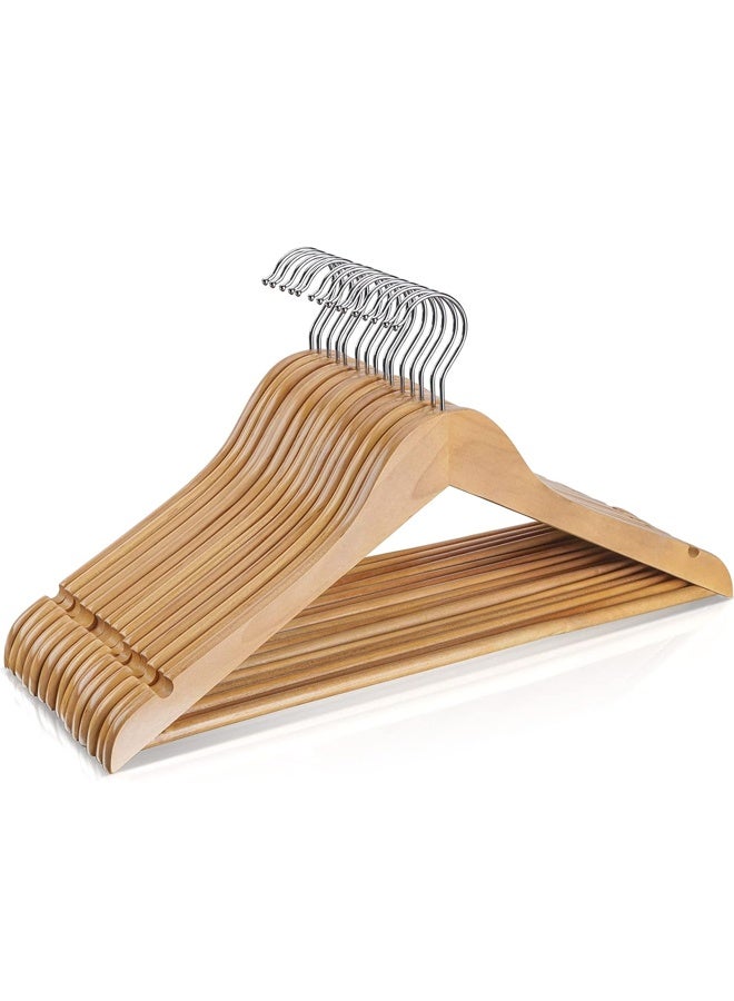 10-Piece 360 degree Rotating Space Saving Non-Slip Designed Hanger Set Brown/Silver - Image 1