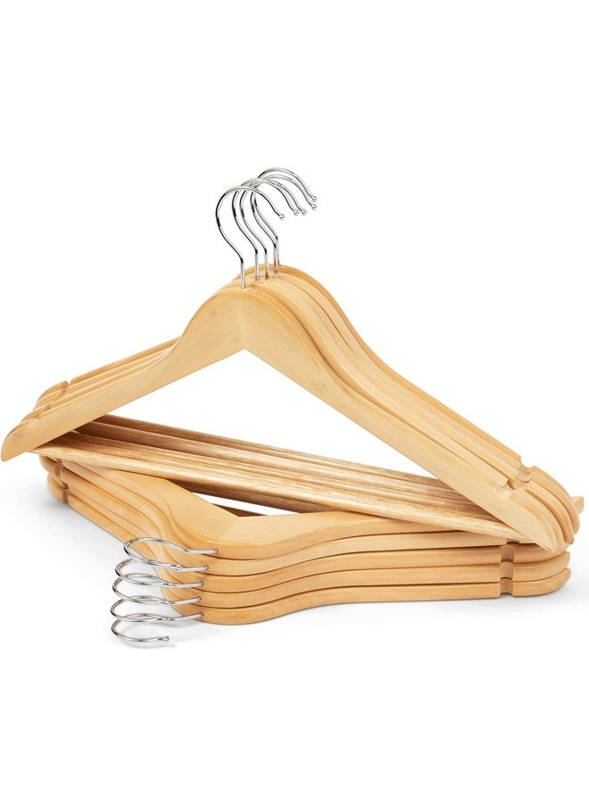 10-Piece 360 degree Rotating Space Saving Non-Slip Designed Hanger Set Brown/Silver - Image 2
