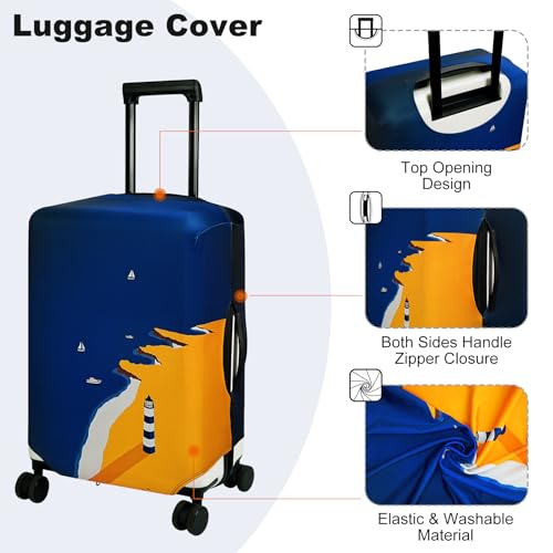 HYPER VENTURE Washable Luggage Cover - Fashion Suitcase Protector Fits 31-32 Inch Luggage (Lighthouse, XL) - Image 3