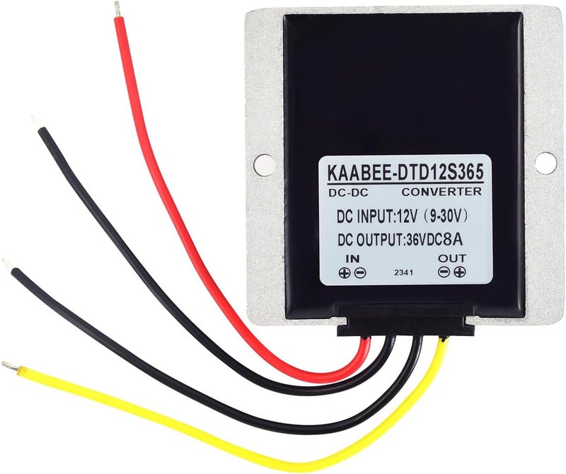 KAABEE محول رفع 24 فولت 12 فولت إلى 36 فولت منظم DC-DC مصدر طاقة تعزيزي مدخل (9V-30V) وحدة مقاومة للماء محول لعربة الغولف سيارة شاحنة مركبة قارب شمسي دراجة كهربائية (8A-288W) - Image 2