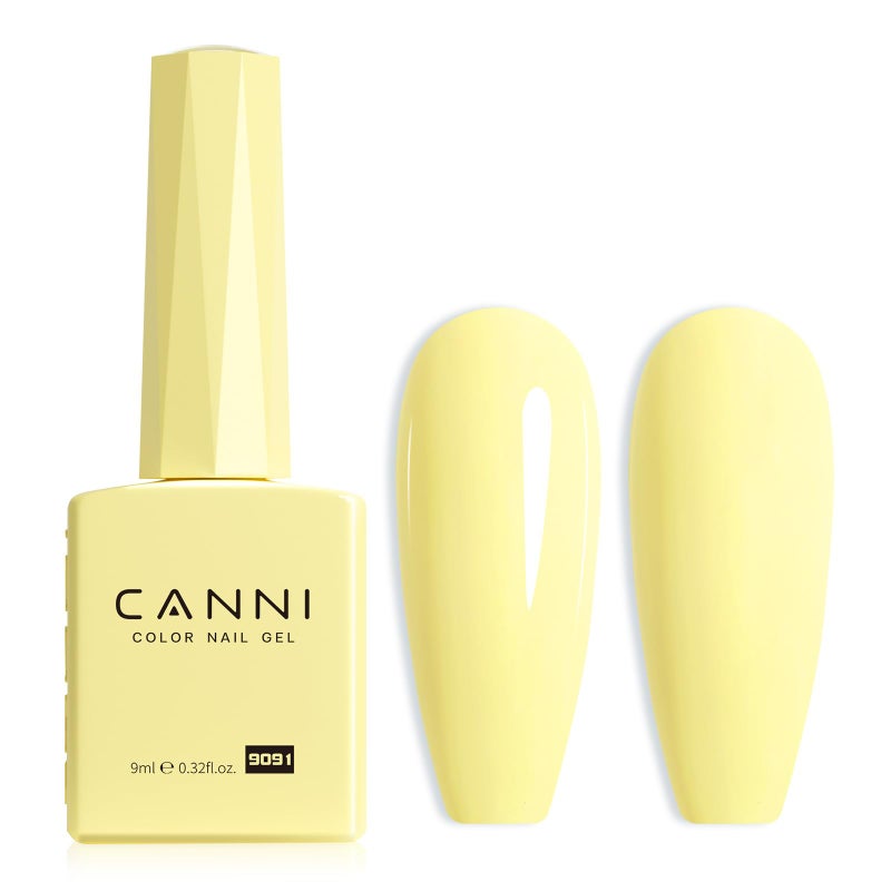 CANNI Yellow Gel Nail Polish, 1Pcs Light Yellow Gel Polish Bright Pastel Color High Gloss Soak Off U V Nail Manicure Salon DIY - Image 1
