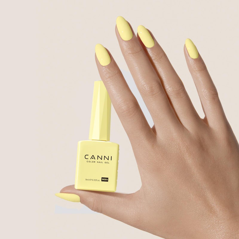 CANNI Yellow Gel Nail Polish, 1Pcs Light Yellow Gel Polish Bright Pastel Color High Gloss Soak Off U V Nail Manicure Salon DIY - Image 5