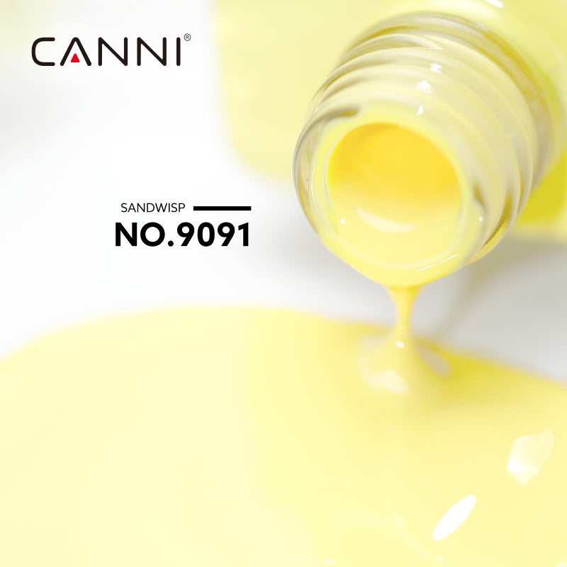 CANNI Yellow Gel Nail Polish, 1Pcs Light Yellow Gel Polish Bright Pastel Color High Gloss Soak Off U V Nail Manicure Salon DIY - Image 2