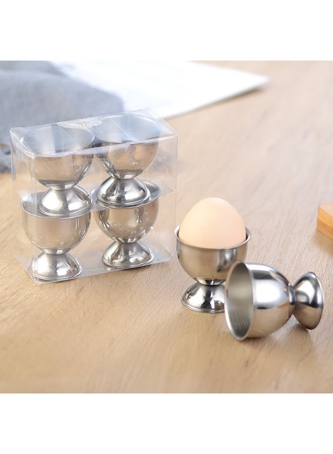 4PCS الفولاذ المقاوم للصدأ أكواب البيض مجموعة المغلي بيضة الوقوف حامل الفولاذ المقاوم للصدأ بيضة كأس علبة المنزل إمدادات المطبخ حامل المطبخ أدوات للبيض - Image 1