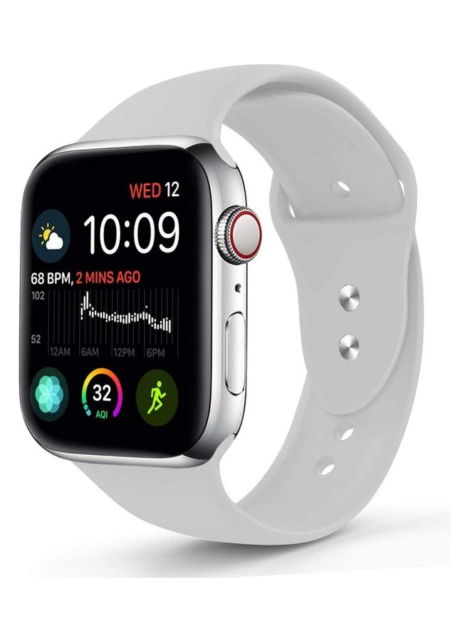 NIBEMINENT Replacement Silicone Strap For Apple Smartwatch 38-40mm White - Image 1