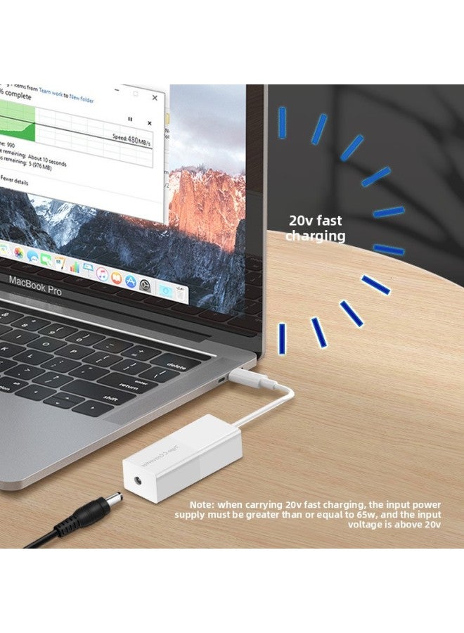 Type-C Fast Charge Converter Supports Six Old-fashioned Laptop Power Transfer Type-C Charging-Color:Type-C To 5521 Female Converter Black - Image 3