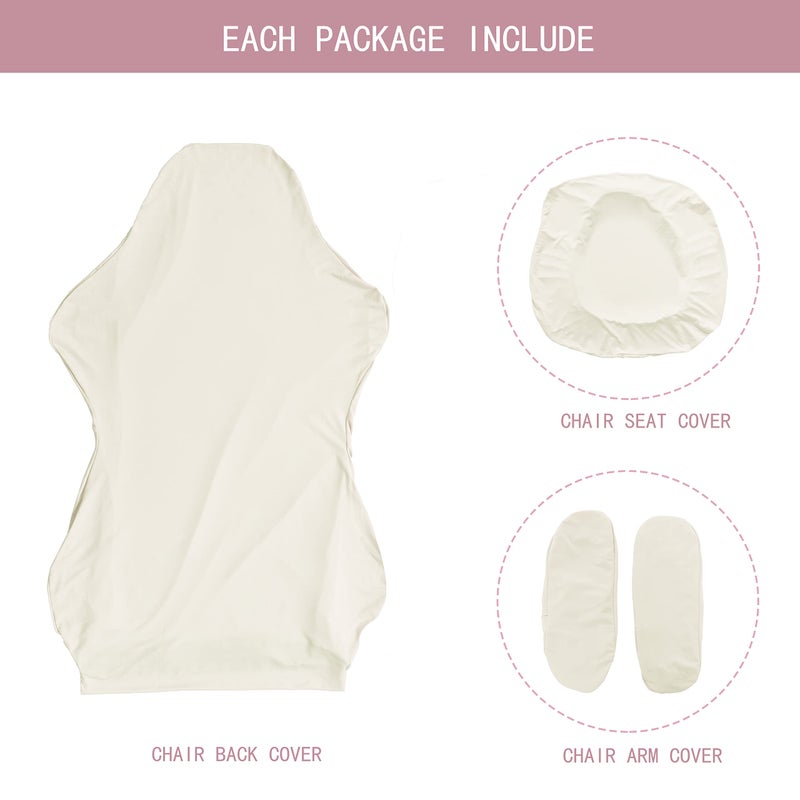 SARAFLORA Gaming Chair Covers Stretch Washable Computer Chair Slipcovers for Armchair, Swivel Chair, Gaming Chair,Computer boss Chair (Ivory, X-Large) - Image 3