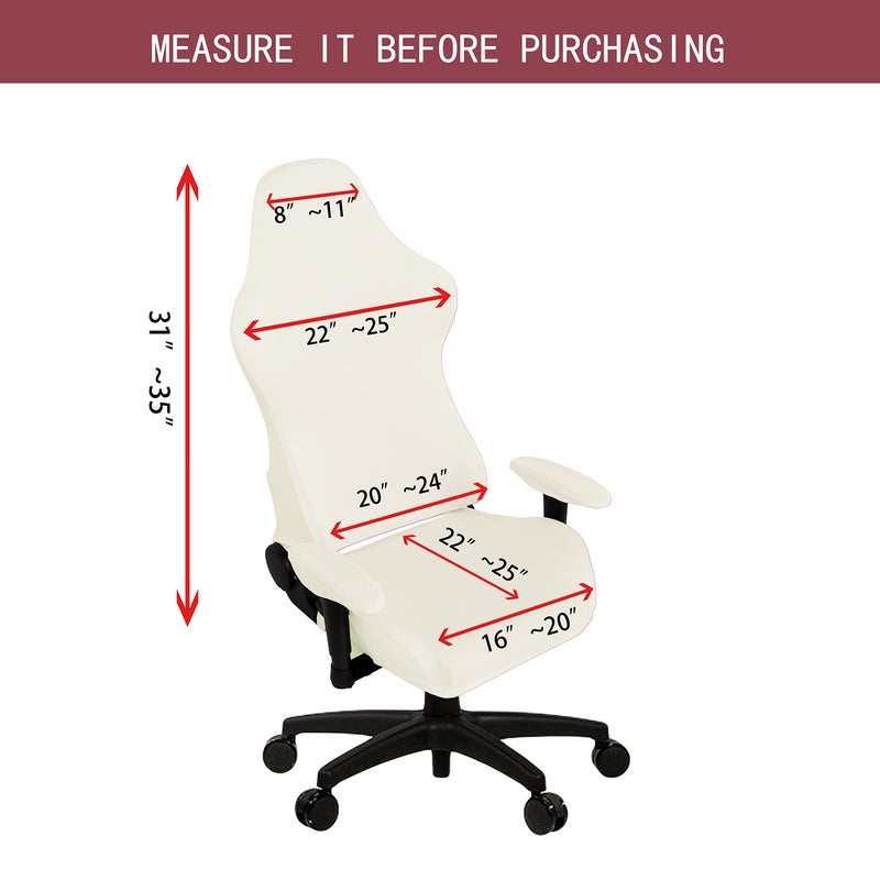 SARAFLORA Gaming Chair Covers Stretch Washable Computer Chair Slipcovers for Armchair, Swivel Chair, Gaming Chair,Computer boss Chair (Ivory, X-Large) - Image 2