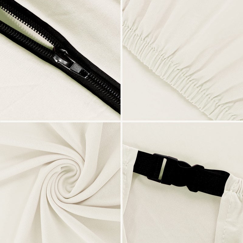 SARAFLORA Gaming Chair Covers Stretch Washable Computer Chair Slipcovers for Armchair, Swivel Chair, Gaming Chair,Computer boss Chair (Ivory, X-Large) - Image 5