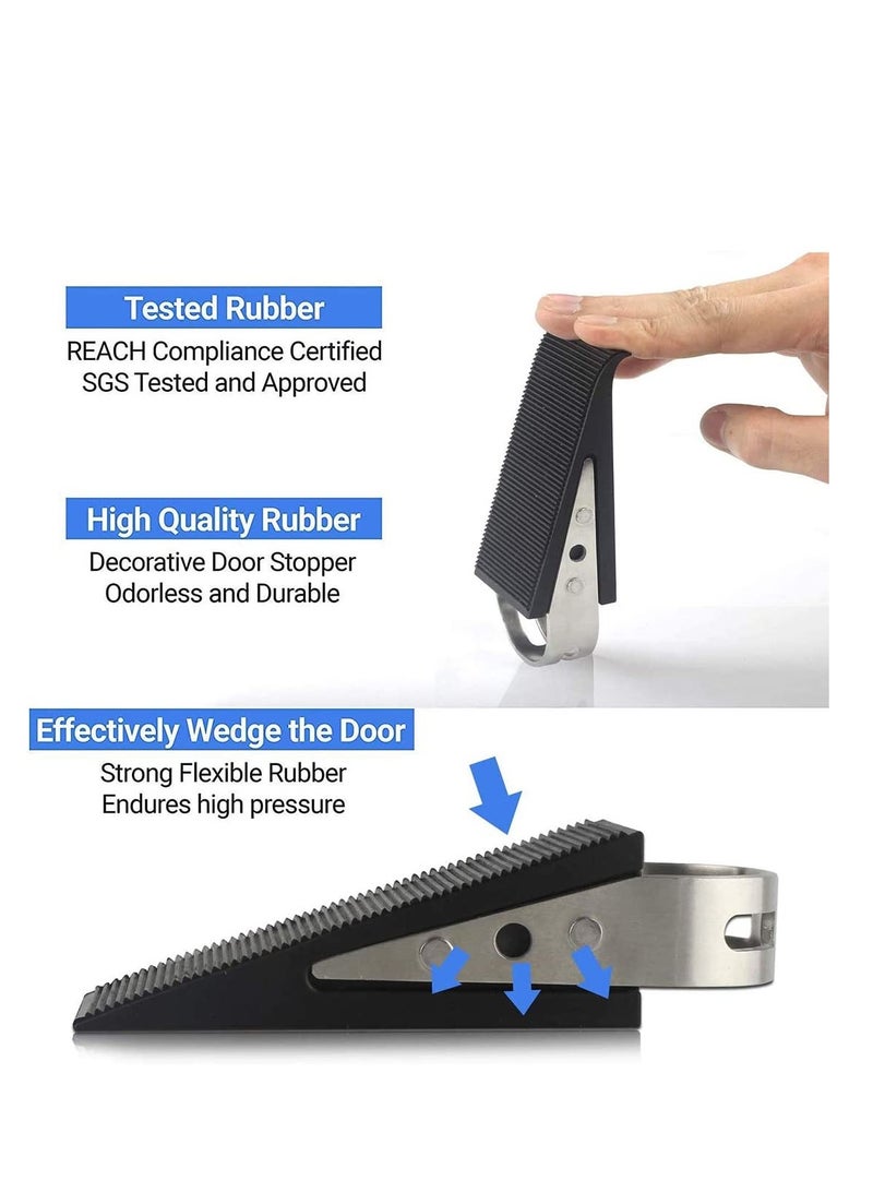 SOLARAE Rubber Door Stopper - Door Stop That Won't Scratch Floor or Door - Works On All Surfaces Door Closer, Secure Door Stopper Tips - Image 4