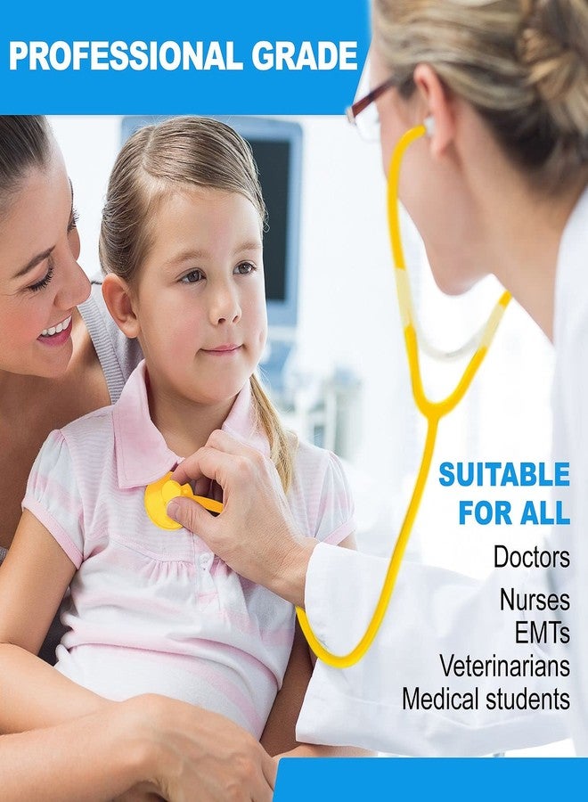 PrimaCare DS-9294 Disposable Stethoscope with Sound Sensitive Chestpiece and 22" PVC Tubing, Yellow, Pack of 10 - Image 5