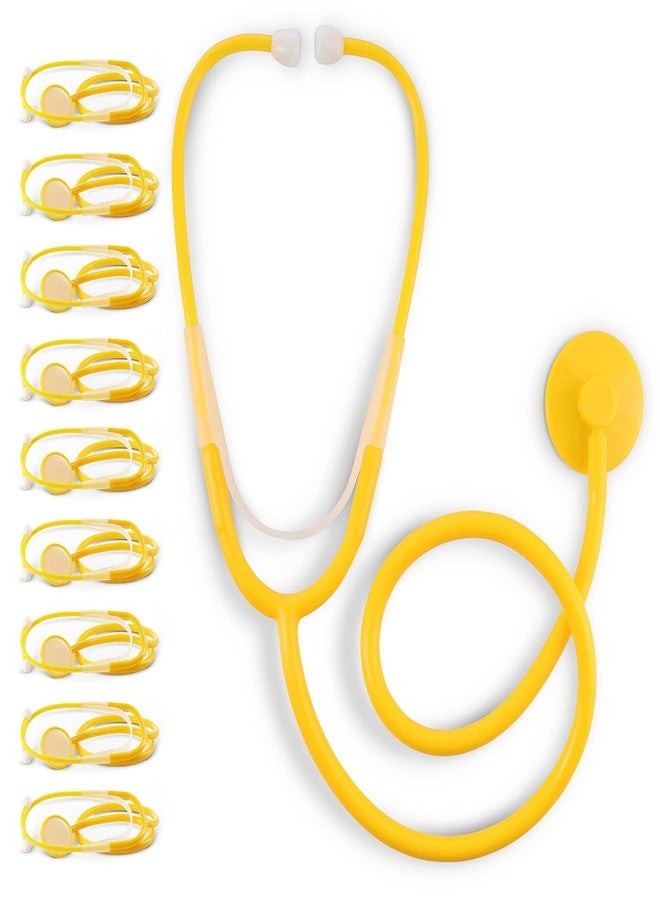 PrimaCare DS-9294 Disposable Stethoscope with Sound Sensitive Chestpiece and 22" PVC Tubing, Yellow, Pack of 10 - Image 1