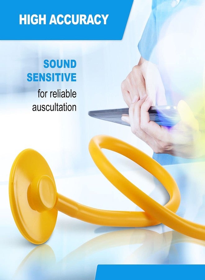 PrimaCare DS-9294 Disposable Stethoscope with Sound Sensitive Chestpiece and 22" PVC Tubing, Yellow, Pack of 10 - Image 2