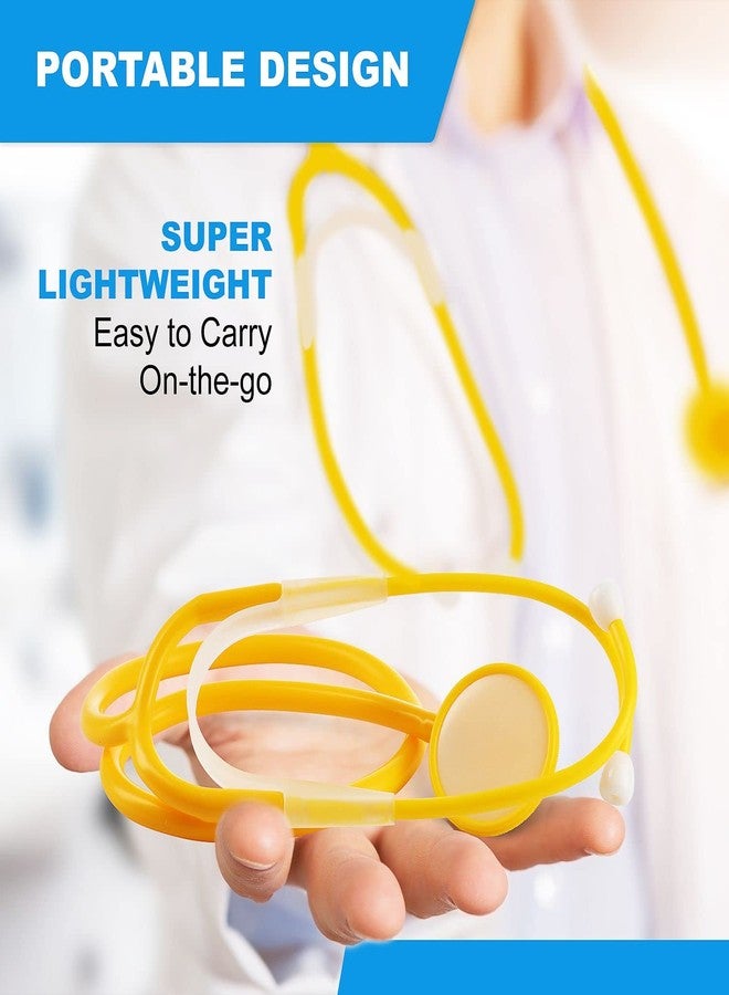 PrimaCare DS-9294 Disposable Stethoscope with Sound Sensitive Chestpiece and 22" PVC Tubing, Yellow, Pack of 10 - Image 4