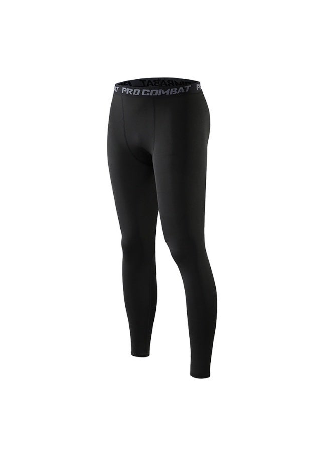 Joychic Sports fitness pants, men's basketball shorts, sweat-wicking, high-elastic tight running training leggings, men's trousers, black - Image 1