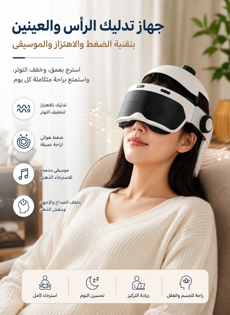 Backcomfort Head and Eye Massage Device with Pressure and Vibration Technology and Music - Image 4