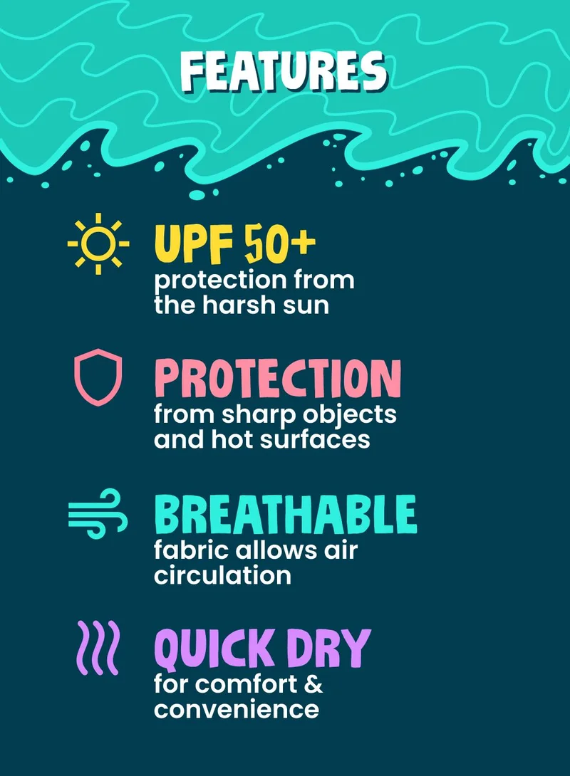 Slipstop Wavy Slipstop Wavy Kids Non Slip Water and Beach Shoes Lightweight Quick Dry Swim Ready Footwear for Babies and Children for Women | Best Price UAE