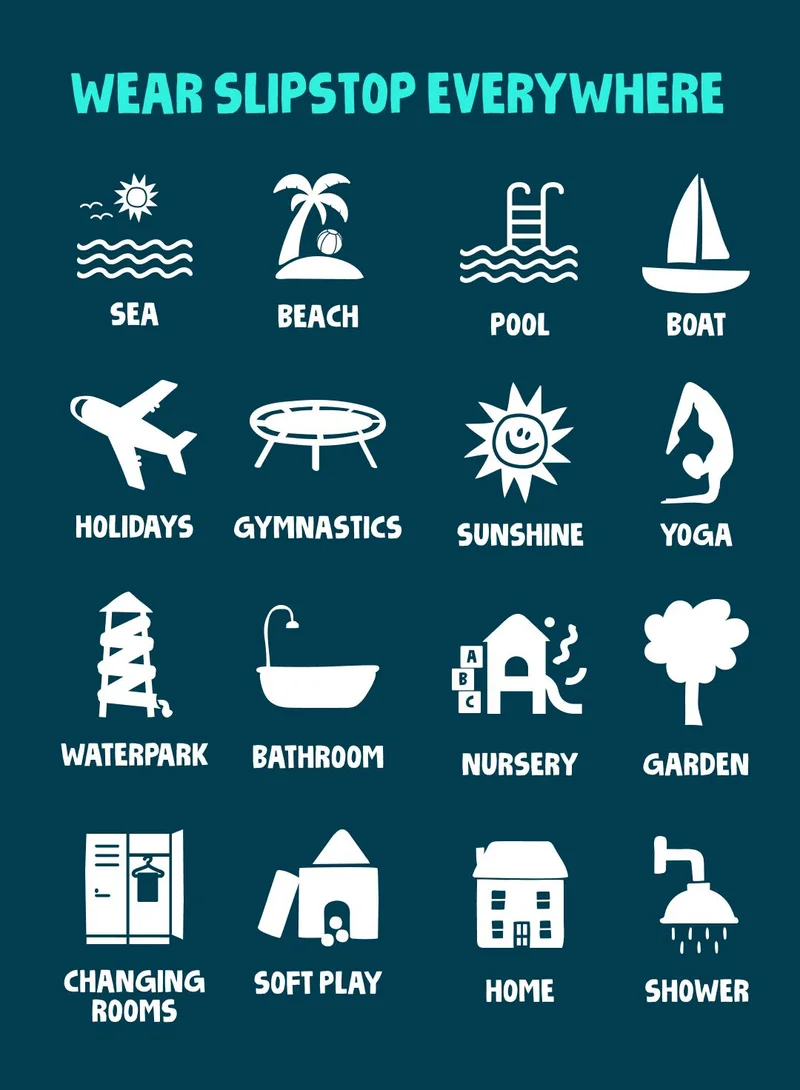 Slipstop Wavy Slipstop Wavy Kids Non Slip Water and Beach Shoes Lightweight Quick Dry Swim Ready Footwear for Babies and Children for Women | Best Price UAE