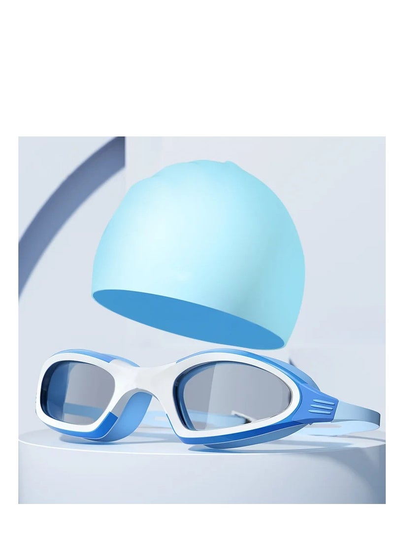 Y&D Two Piece Waterproof Swimming Goggles And Cap - Image 1
