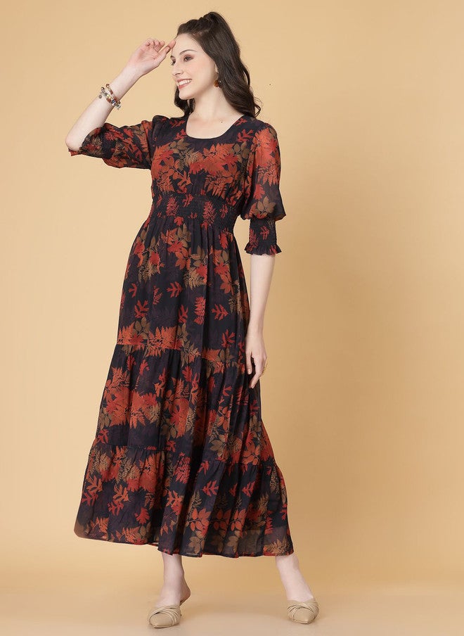 RAASSIO فستان ماكسي مزخرف بالأزهار للنساء - Image 3