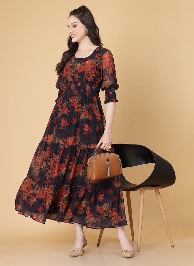 RAASSIO فستان ماكسي مزخرف بالأزهار للنساء - Image 5