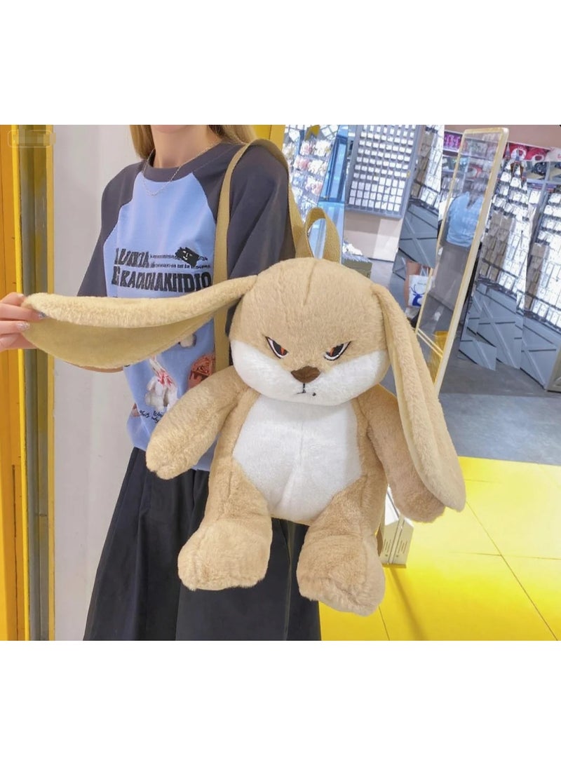 لبونير كيس كتف أرنب ناعم نسيج ناعم + تعبير لطيف متبادل، تصميم جديد ذو سعة كبيرة وزن خفيف 0.48 كجم عنصر أساسي لرواج التسوق اليومي مناسب لكل من العطاء كهدية والاستخدام الشخصي متعدد الاستخدامات للسيناريوهات المختلفة - Image 1