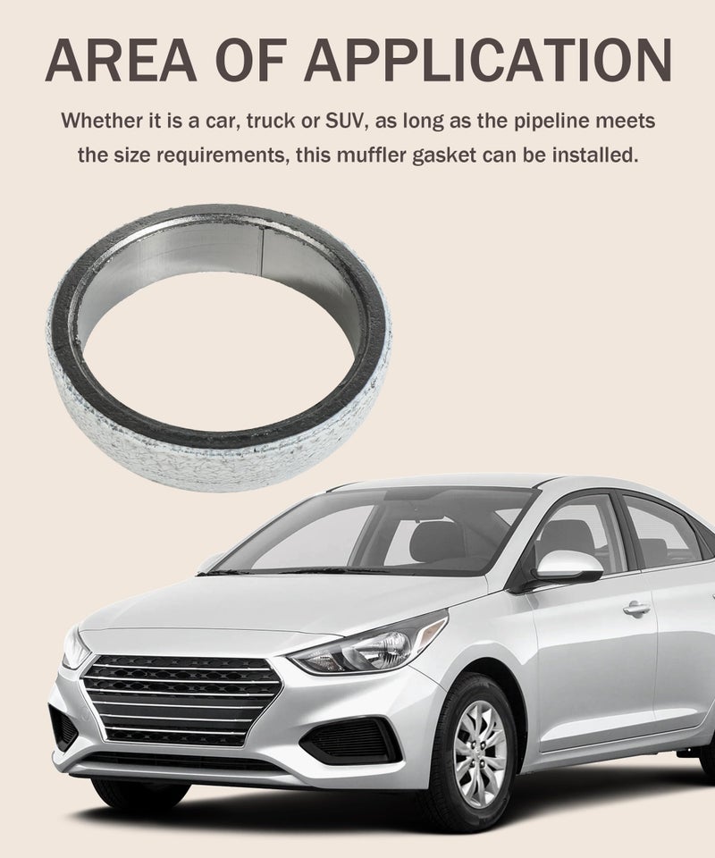 bylikeho Car Exhaust Manifold Gasket,Car Accessories 2inch Donut Gasket,Automotive Exhaust Flange Gasket Seal Ring to Prevent Leaking Between Exhaust Manifold and Exhaust Pipe (2 ") - Image 5