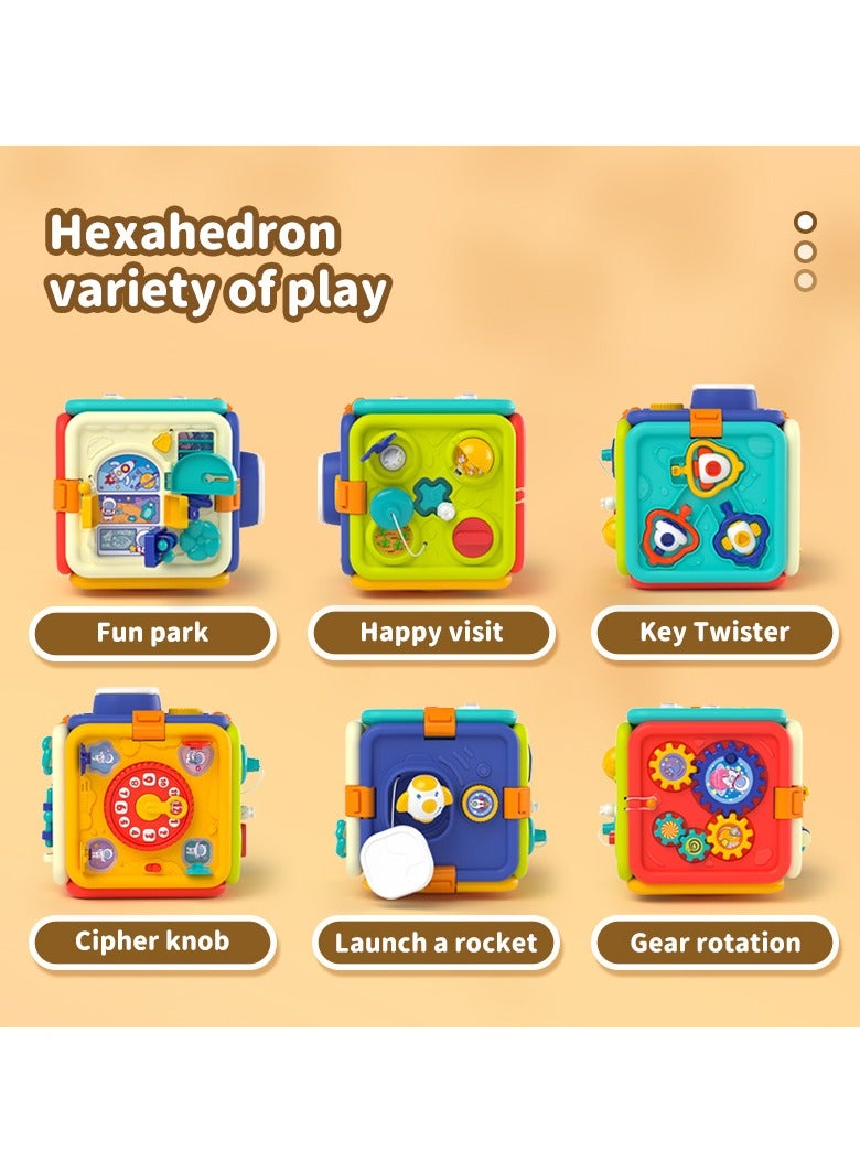 general Baby Busy Ball 0-3 Years Old Baby Polyhedron Hexahedron Multifunctional Game Box Game Table Toys - Image 2