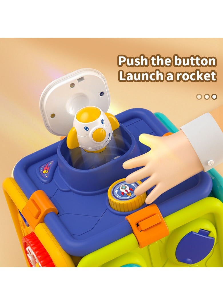 general Baby Busy Ball 0-3 Years Old Baby Polyhedron Hexahedron Multifunctional Game Box Game Table Toys - Image 3