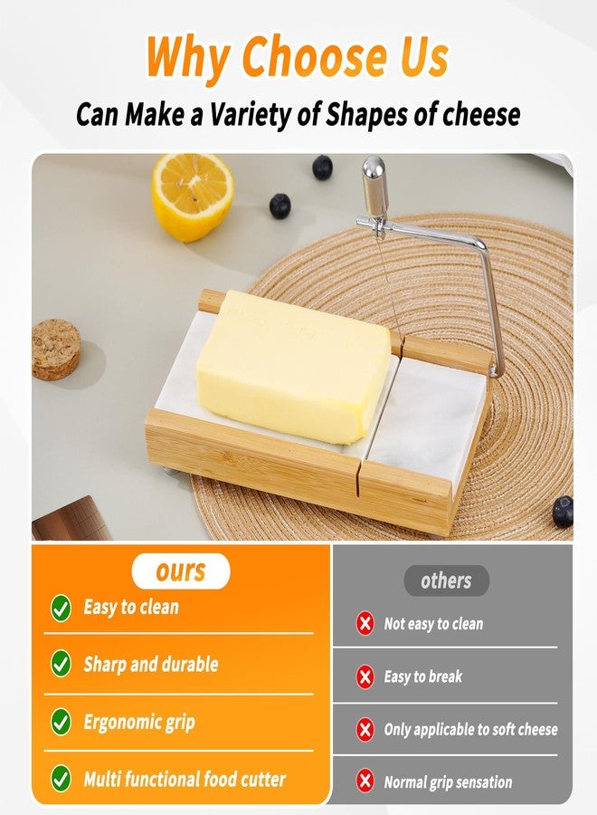 Tianman Cheese Slicer Cheese Cutter with 4 Replacement Cutting Wire,Heavy Duty 8.27"x 4.4",Marble Board Cheese Slicer for Block Cheeses, Butter,Cakes and More(White Grey) - Image 3