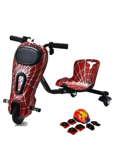 Mini electric drift scooter toy, withstands up to 50 kilograms, with 36 volt high-power pedal, 250 watts, equipped with 3 wheels and safety accessories.