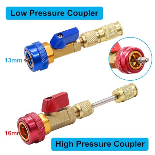 TWTADE R134A Valve Core Quick Remover Installer Tool Kit - High Low Pressure Car A/C Valve Core Removal Tool, Schrader Valve Stem Cores & Seal Caps for R12 R134a Refrigeration Air Conditioner System - Image 5