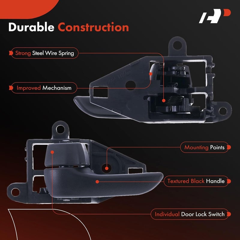 A-Premium Front or Rear Left Driver Side Interior Door Handle for Toyota 4Runner 2003-2009, Smooth Black - Image 4