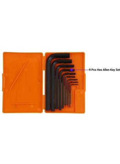 Globotic Globotic 9Pcs Full Hex Allen Key Kit Bolt Spanner Goti Wrench L Shape Repair Tool Set for Bike Bicycle Cycle Guitar Allen Key Set  - Image 2