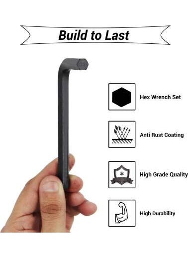 Globotic Globotic 9Pcs Full Hex Allen Key Kit Bolt Spanner Goti Wrench L Shape Repair Tool Set for Bike Bicycle Cycle Guitar Allen Key Set  - Image 4