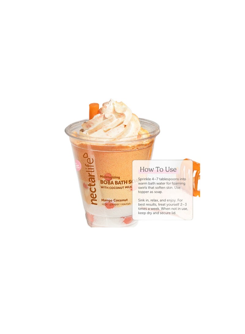 Nectar Life Bath Soak, Salt Bath, Bubble Bath, Natural Detox Foaming Body Soak, Foot Soak, Vegan Body Skin Care, 9 oz. (Mango Coconut Boba Tea) - Image 2
