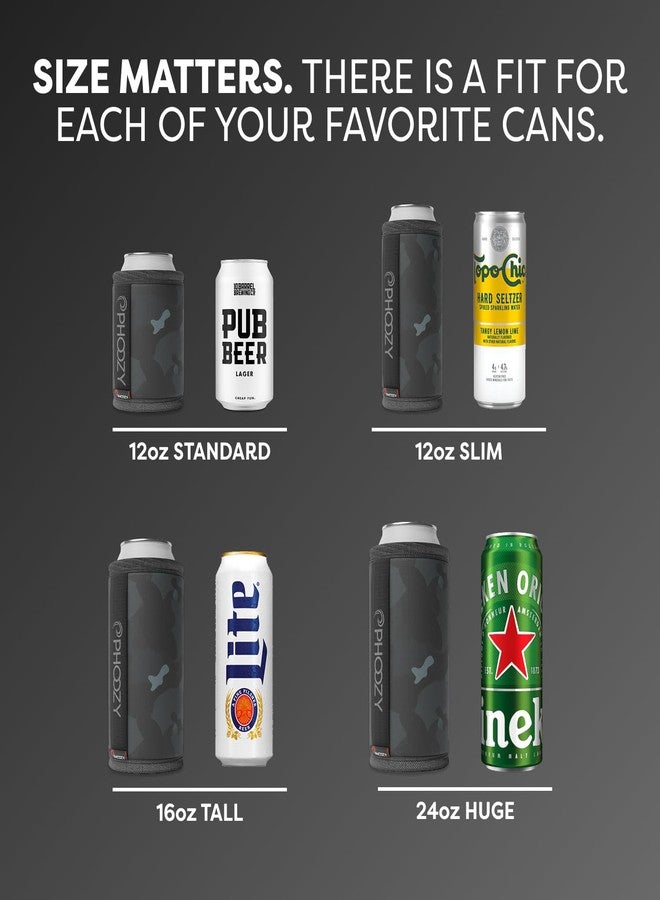 PHOOZY Insulated Can Cooler for Tall 16oz Cans - Patented NASA Insulation Keeps Drinks Cold 10X Longer (Weighs less than 2 ounces) - Keep Your Drinks Cold and Your Hands Warm - Black Camo - Image 4