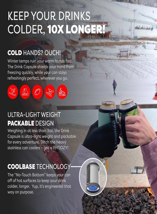 PHOOZY Insulated Can Cooler for Tall 16oz Cans - Patented NASA Insulation Keeps Drinks Cold 10X Longer (Weighs less than 2 ounces) - Keep Your Drinks Cold and Your Hands Warm - Black Camo - Image 3