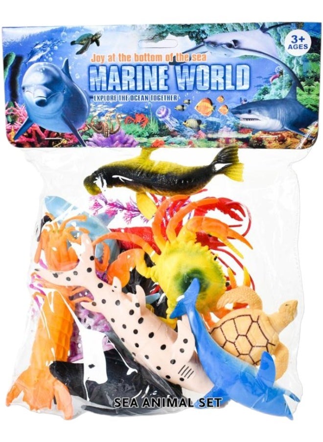 Toy Box Ocean Sea Creature Action Figures Giant Ocean Animal Toys Playset For Kids 