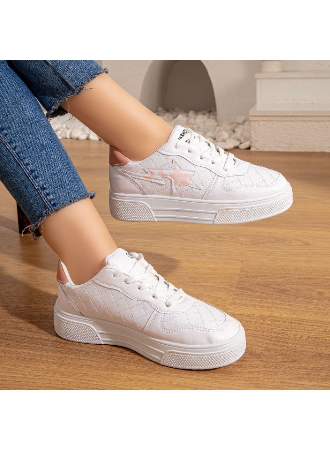 سنيكر نسائي جلد عالي الجوده NR-418-وردي