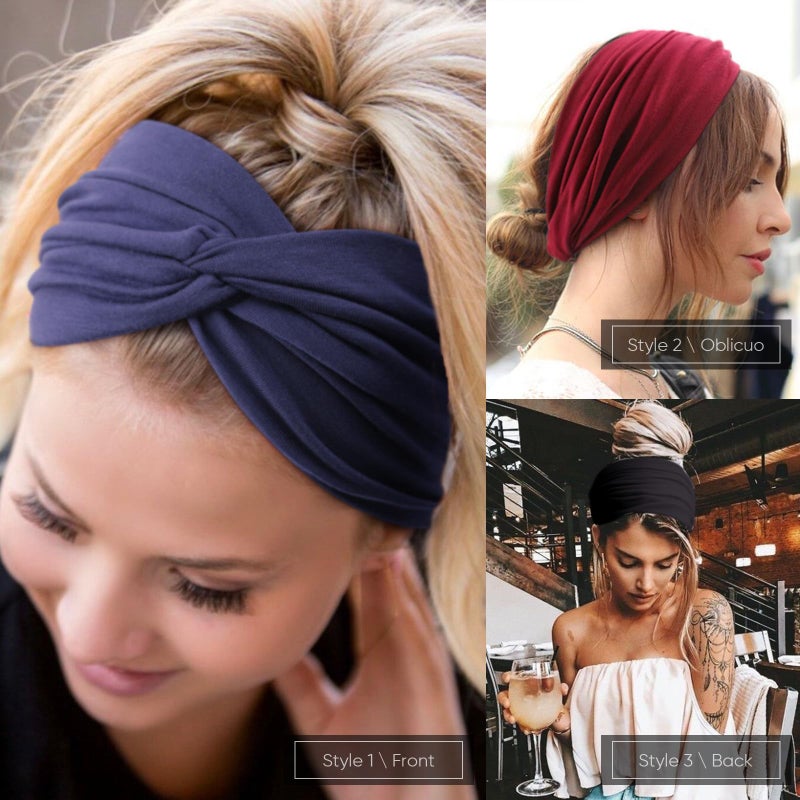 AQOKKA Extra Wide Headbands for Women Large Turban Headband Non Slip Boho Elastic Hairband Hair Twisted Knot Head Bands Accessories - Image 5