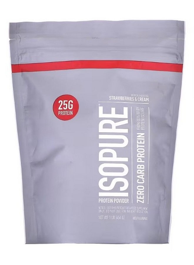 آيزوبيور Zero Carb Protein Powder Strawberries and Cream 1 lb 454 g - Image 1