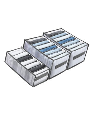 Clothing Drawer Organizers with Handles, 7,Grid Folded Clothes Storage for Closet and Wardrobe, Gray Set of 2 Large and Small - pzsku/Z2E37BD5DA4329AB99901Z/45/_/1723111972/b142c0c3-2501-4c03-81a0-1ff1c6b0a2e1