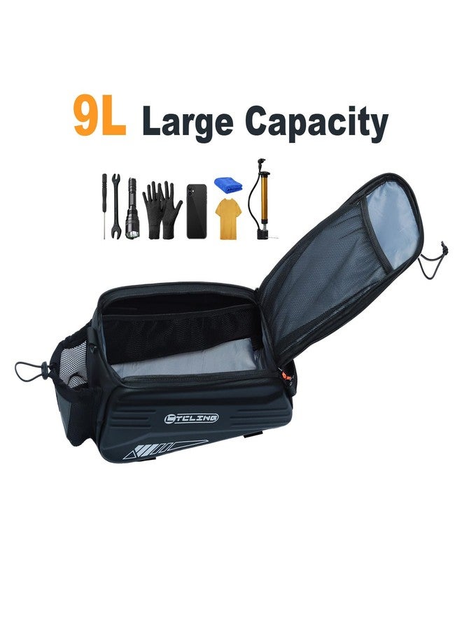 HOMPER Bike Bags for Bicycle Rear Rack, 9L Waterproof Reflective Bicycle Trunk Pannier Saddle Seat Bag with Shoulder Strap for MTB Bike E-Bike, Black - Image 5