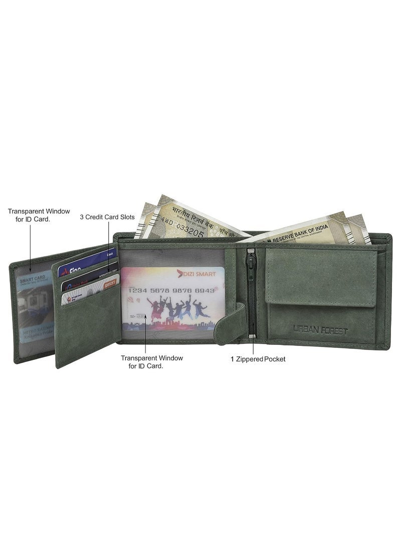 URBAN FOREST Zeus Vintage Green Leather Wallet for Men - Image 5